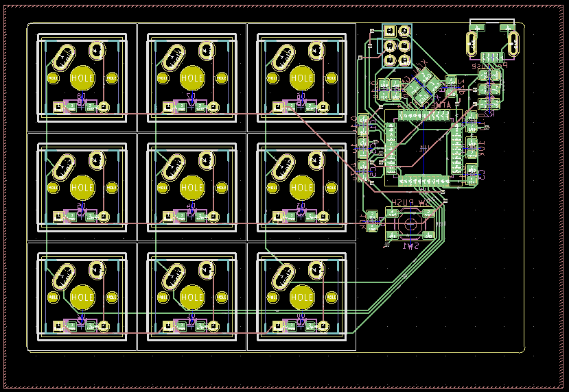 9-Key Macro Board PCB Layout