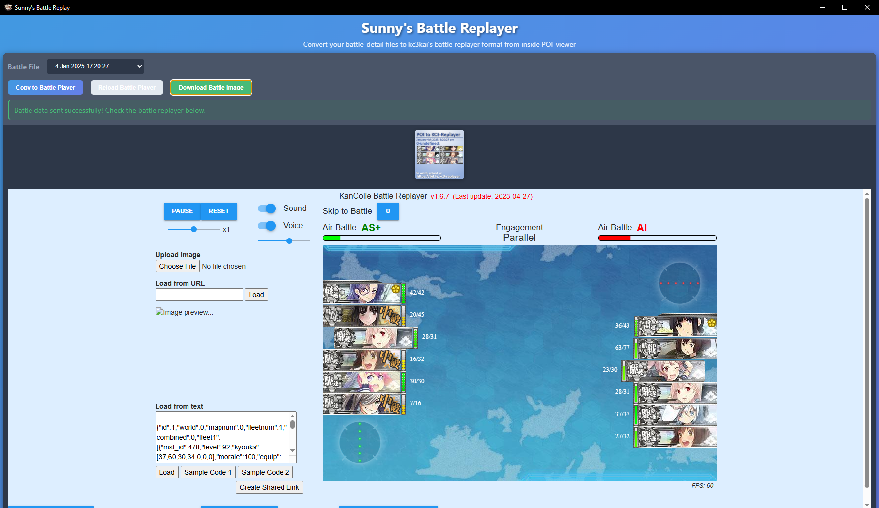 Sunny's Battle Replayer Interface