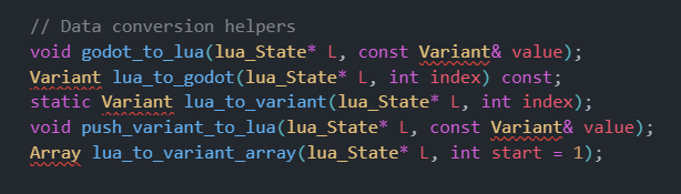 Lua Godot Bridge Data Conversion Interface